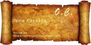 Opra Cirilla névjegykártya